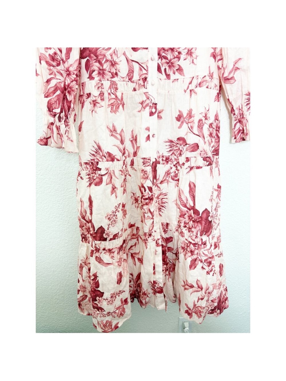 Issy Rumor Maxi Dress In Protea Size 12 Linen Floral Coquette Cottagecore Modest - Picture 4 of 12